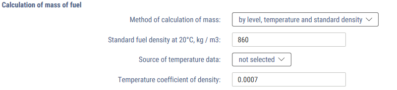 Method by level, temperature, and rated density 