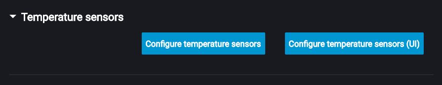 Settings of temperature sensors 