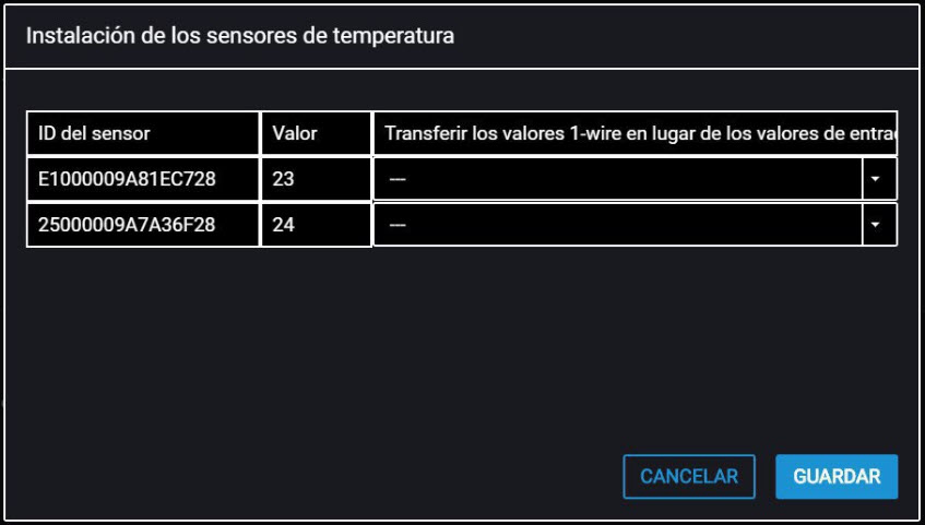 Ajustes de sensores de temperatura 